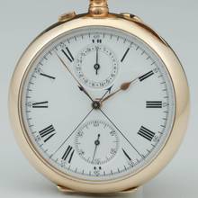 Thumbnail von Ungemarkt Taschenuhr Gr. schwerer Schweizer Ankerchronometer Split Sekunde 1890 Valée de Joux