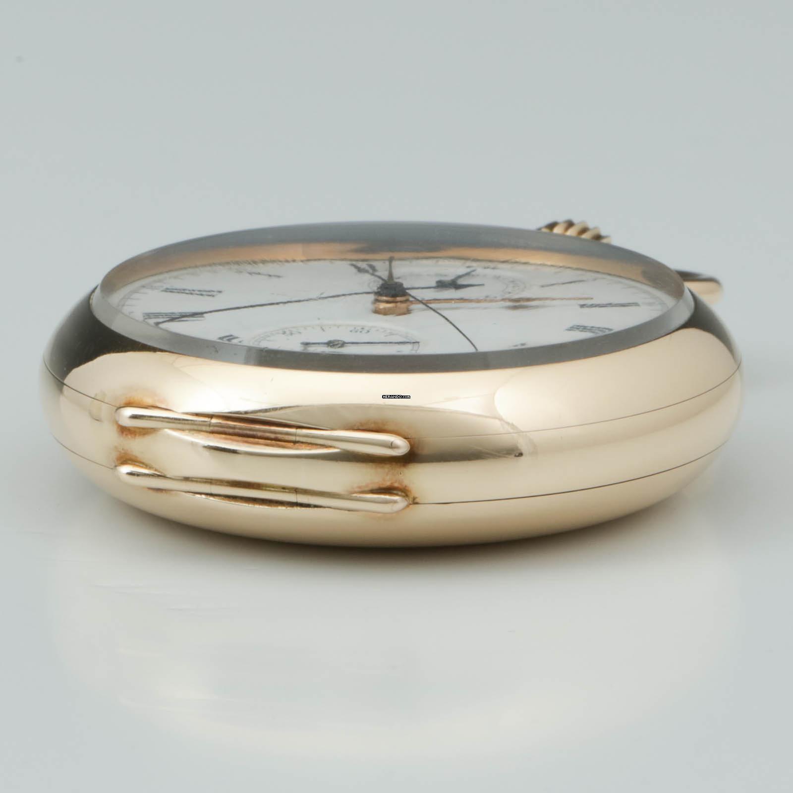 Thumbnail von Ungemarkt Taschenuhr Gr. schwerer Schweizer Ankerchronometer Split Sekunde 1890 Valée de Joux