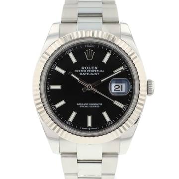  Rolex Datejust 41 Oyster Fluted Black Dial </h1> 