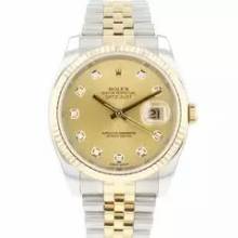 Thumbnail von Rolex Datejust 36 Steel Gold Jubilee Fluted Champagne Diamond Dial </h1>