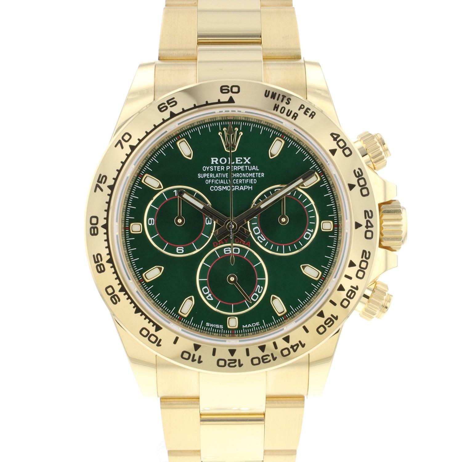  Rolex Daytona Yellow Gold Green Dial NEW '21 </h1> 