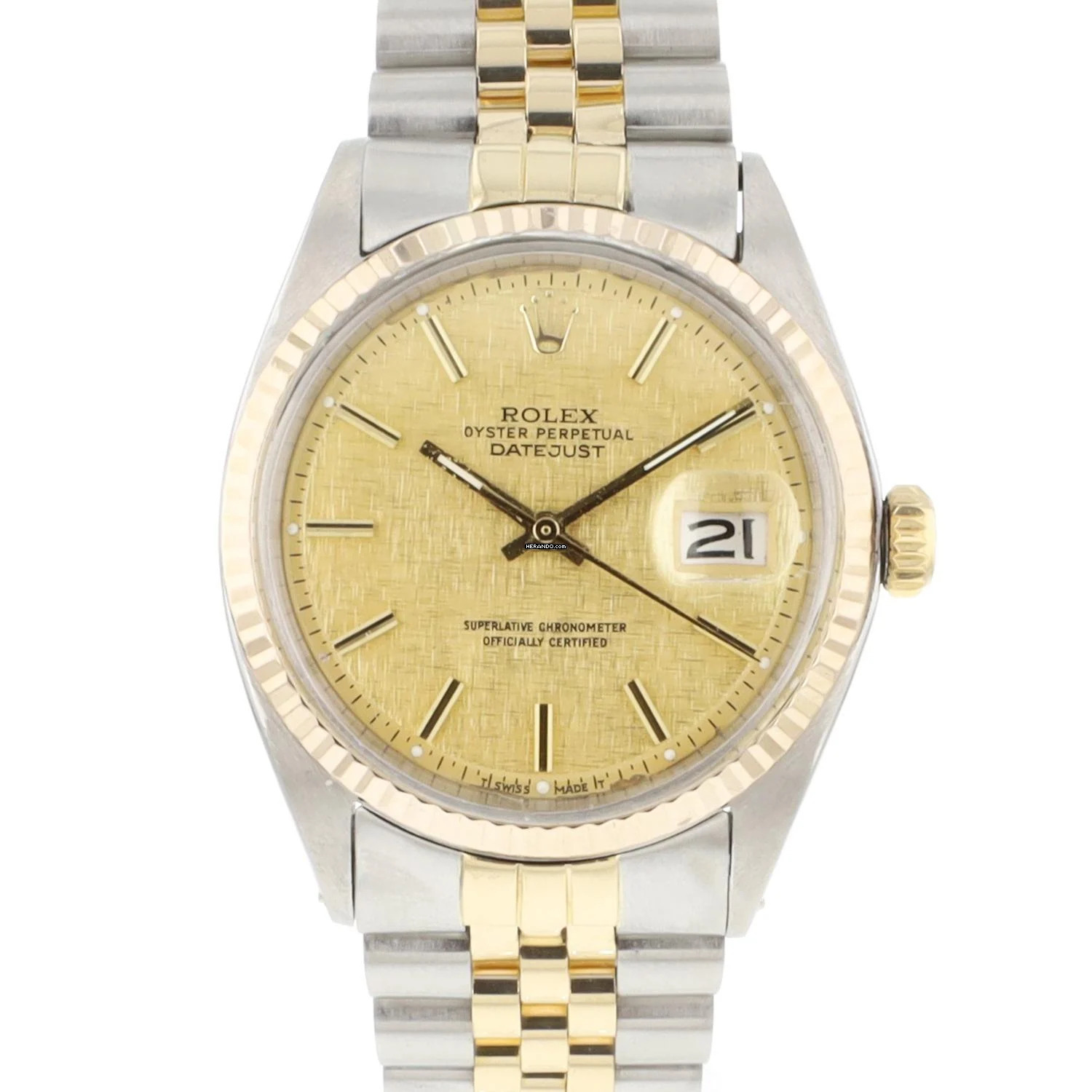 Rolex Datejust 36 Steel Gold Jubilee Fluted Linen Dial </h1>