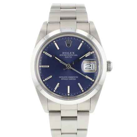  Rolex Oyster Perpetual Date 34MM Steel Blue Dial </h1> 