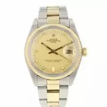 Thumbnail von Rolex Oyster Perpetual Date 34MM Steel Gold Champagne Dial </h1>