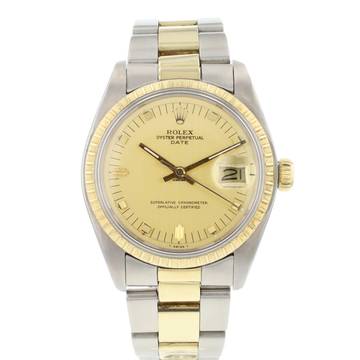  Rolex Oyster Perpetual Date 34MM Steel Gold Champagne Dial </h1> 