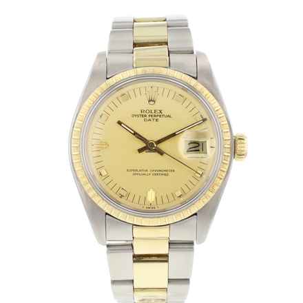  Rolex Oyster Perpetual Date 34MM Steel Gold Champagne Dial </h1> 