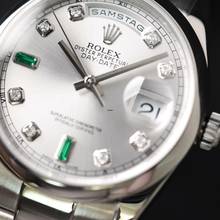 Thumbnail von Rolex Day-Date 36 White Gold Silver Diamond Baguette Dial </h1>