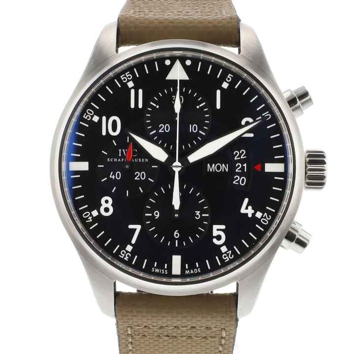  IWC Fliegeruhr Chronograph Pilot's Watch Chronograph Day-Date 43 Steel Black Dial </h1> 