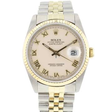 Rolex Datejust 36 Steel Gold Jubilee Fluted Creme Roman Dial </h1> 