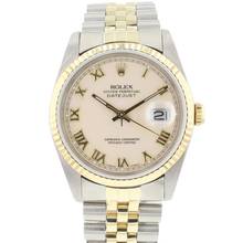 Thumbnail von Rolex Datejust 36 Steel Gold Jubilee Fluted Creme Roman Dial </h1>