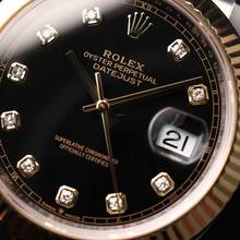 Thumbnail von Rolex Datejust 41 Steel Gold Oyster Fluted Black Diamond Dial </h1>