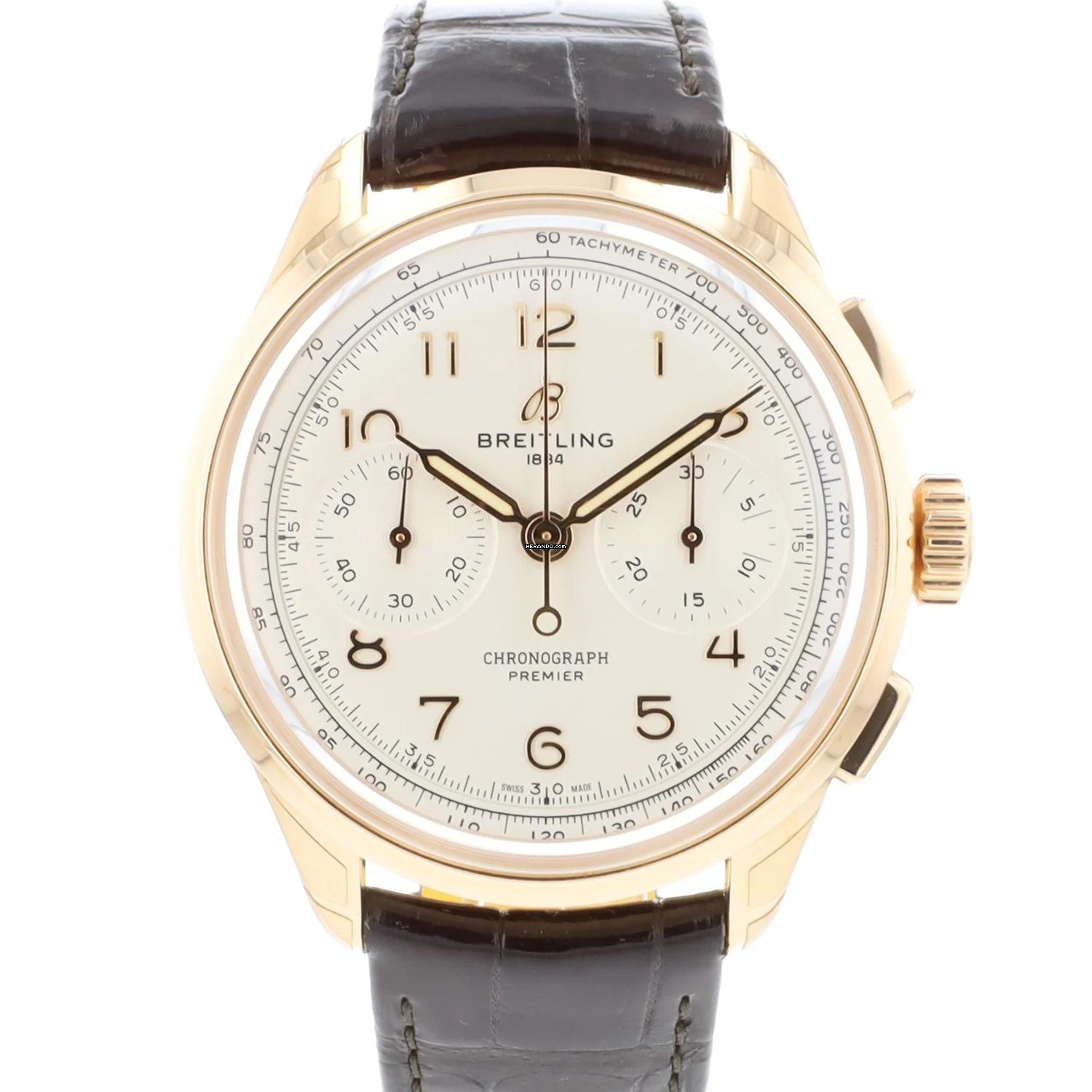  Breitling Premier B09 Chronograph 40 Rose Gold White Dial 