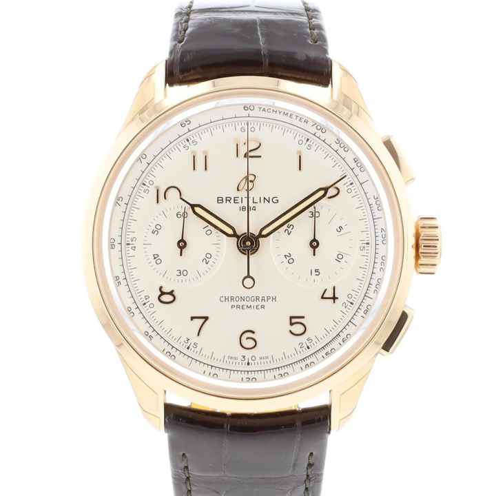  Breitling Premier B09 Chronograph 40 Rose Gold White Dial 