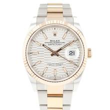 Thumbnail von Rolex Datejust 36 Steel Everose Gold Fluted Silver Motif Dial NEW