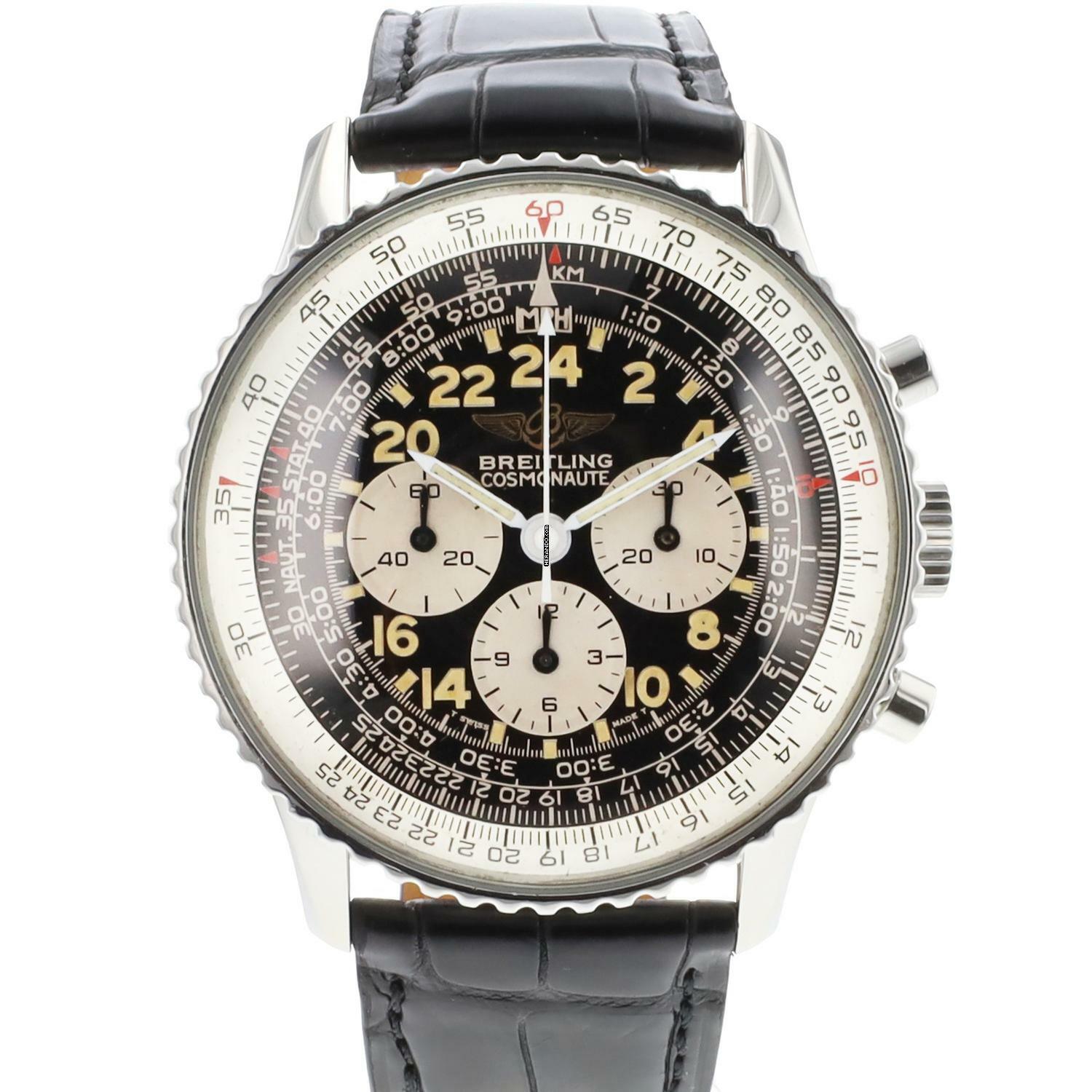  Breitling Navitimer Cosmonaute Steel Black Dial  