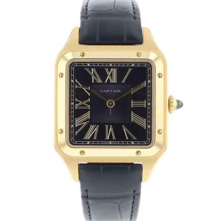  Cartier Santos Dumont Yellow Gold Blue Dial </h1> 