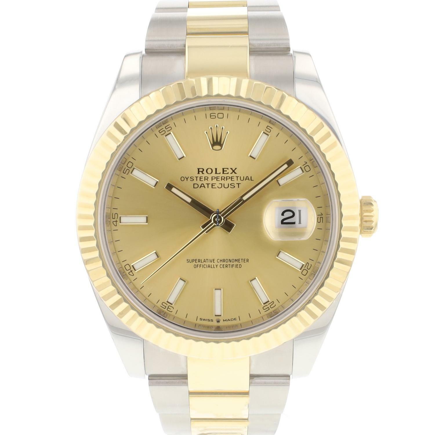  Rolex Datejust 41 Steel Gold Fluted Oyster Champagne Dial </h1> 