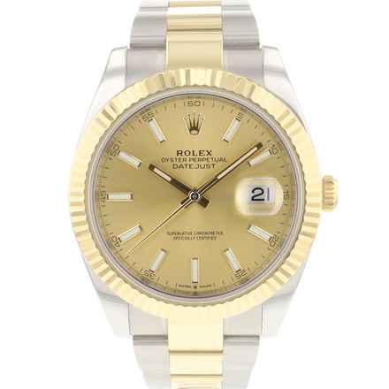  Rolex Datejust 41 Steel Gold Fluted Oyster Champagne Dial </h1> 