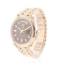 Thumbnail von Rolex Day-Date 40 40mm Everose Gold Chocolate Baguette Diamond Dial Service '25 </h1>