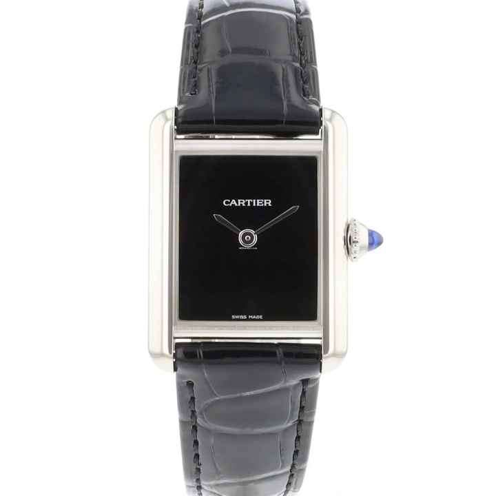  Cartier Tank Must Small Steel Black Dial NEW  
