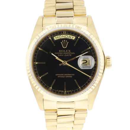  Rolex Day-Date 36 President Yellow Gold Black Dial 