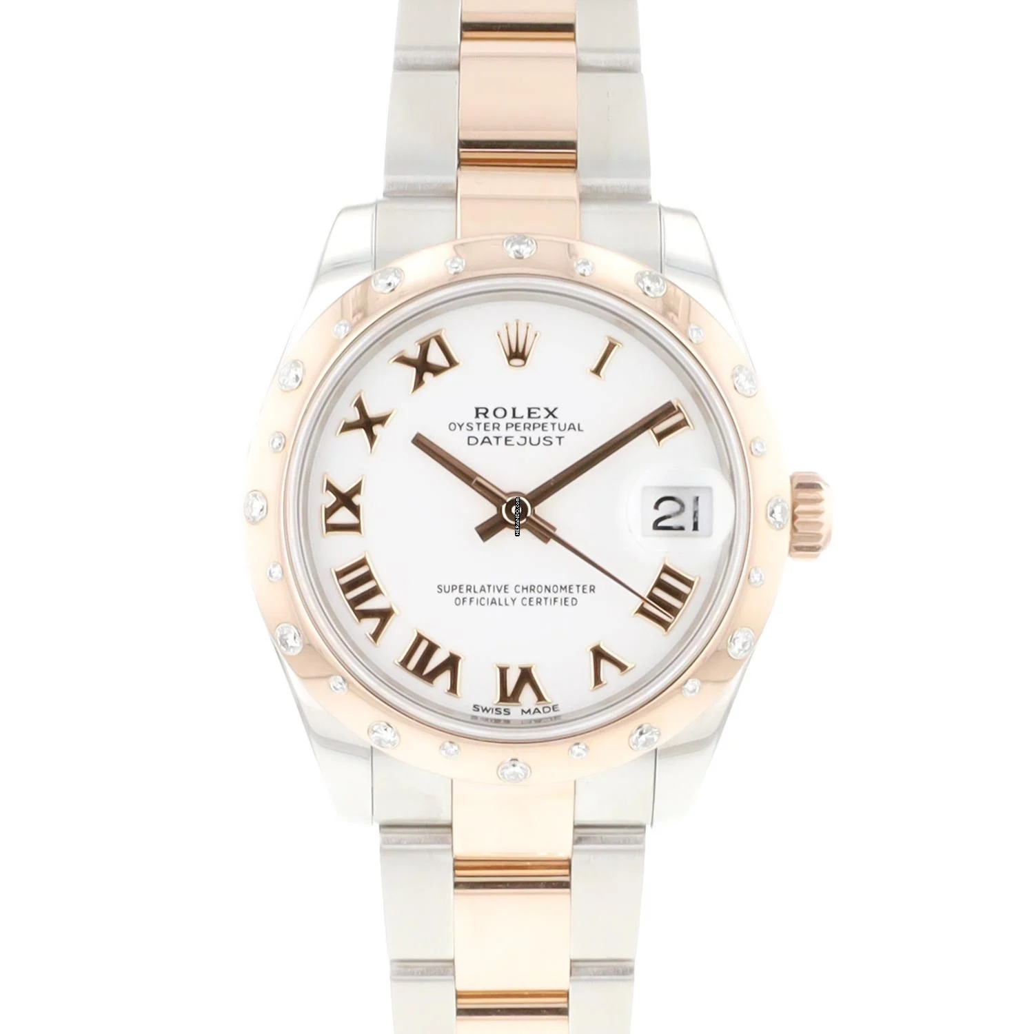  Rolex Datejust 31 Steel Everosegold White Roman Dial Diamonds </h1> 