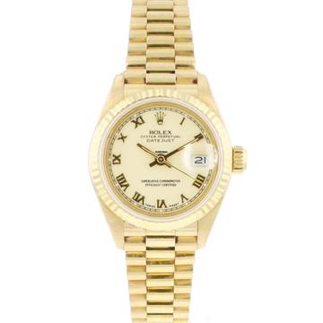  Rolex Lady-Datejust 26 Yellow Gold President Roman Champagne Dial </h1> 