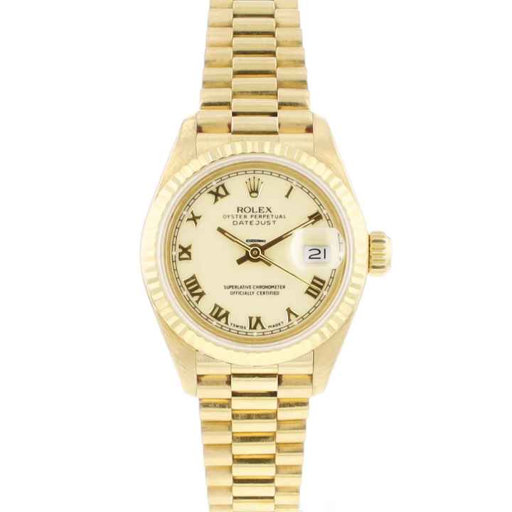  Rolex Lady-Datejust 26 Yellow Gold President Roman Champagne Dial </h1> 
