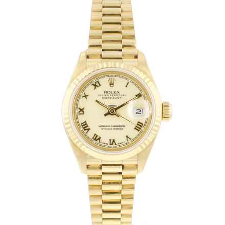  Rolex Lady-Datejust 26 Yellow Gold President Roman Champagne Dial </h1> 