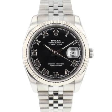  Rolex Datejust 36 Jubilee Fluted Black Roman Dial </h1> 