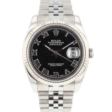  Rolex Datejust 36 Jubilee Fluted Black Roman Dial </h1> 