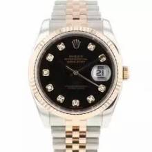 Thumbnail von Rolex Datejust 36 Steel / Everose Jubilee Fluted Black Diamond Dial </h1>