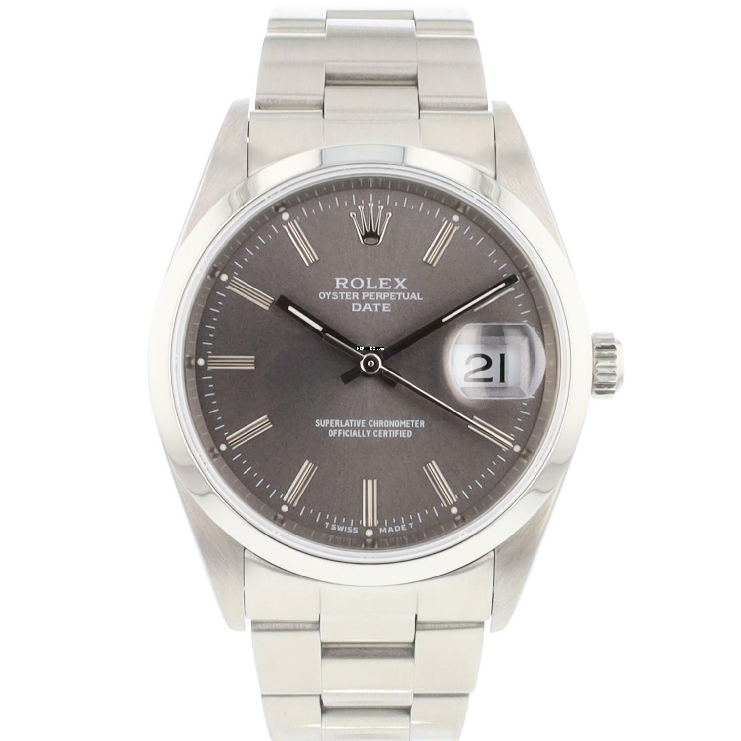  Rolex Oyster Perpetual Date 34 Rodium Dial </h1> 