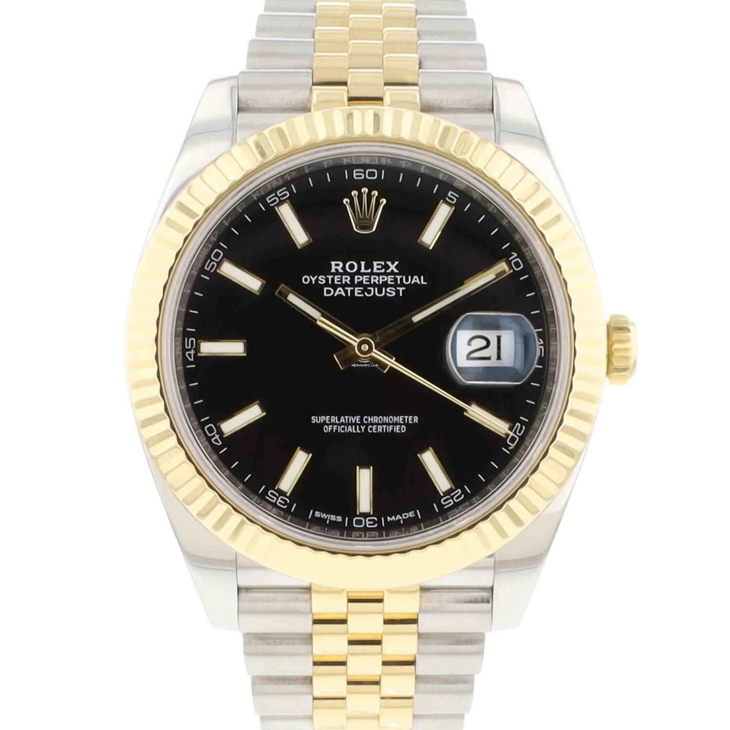  Rolex Datejust 41 Steel Gold Jubilee Fluted Black Dial </h1> 