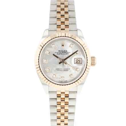  Rolex Lady-Datejust 28MM Steel Everose Gold Jubilee Fluted Diamond MoP Dial </h1> 