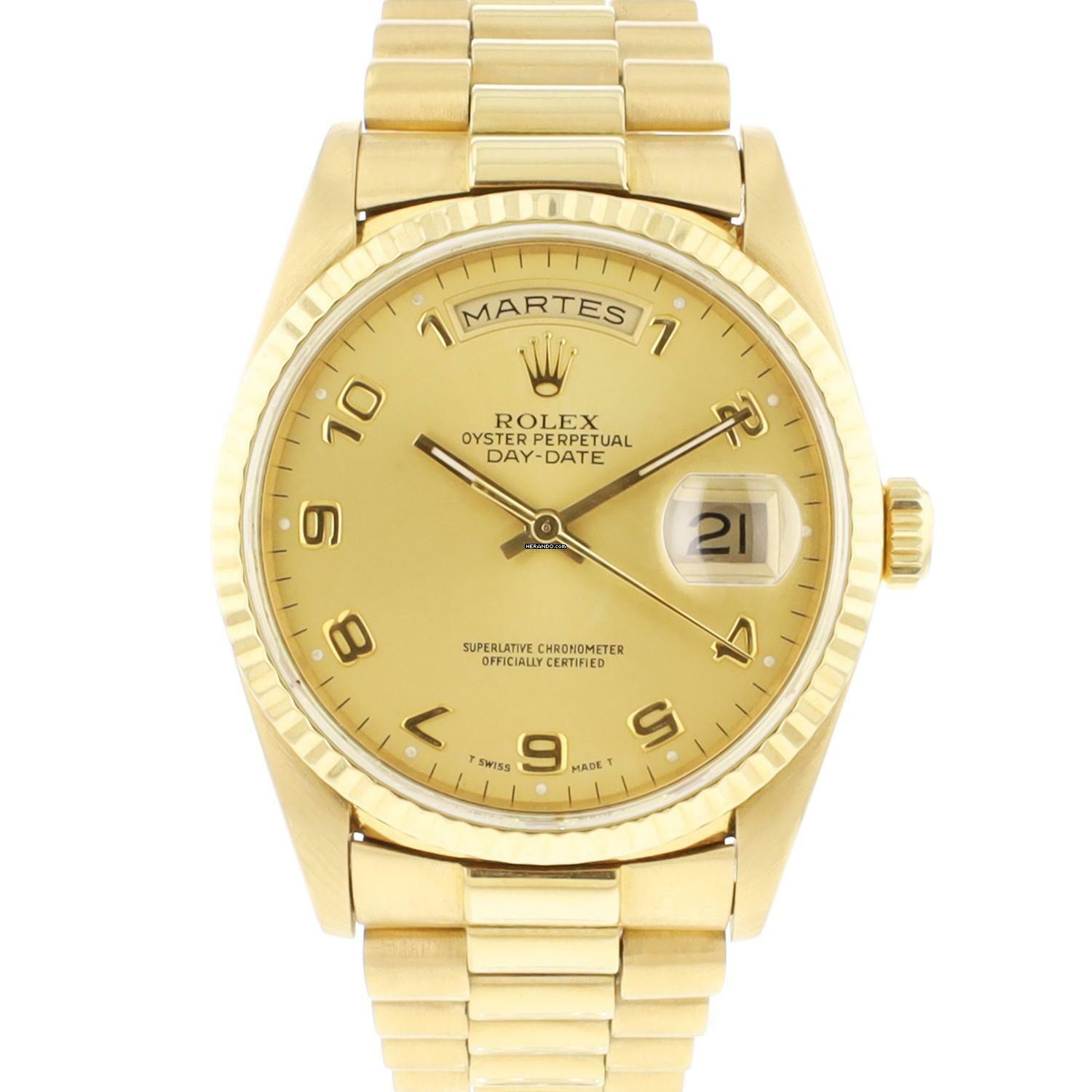  Rolex Day-Date 36 Yellow Gold Arabic Dial </h1> 
