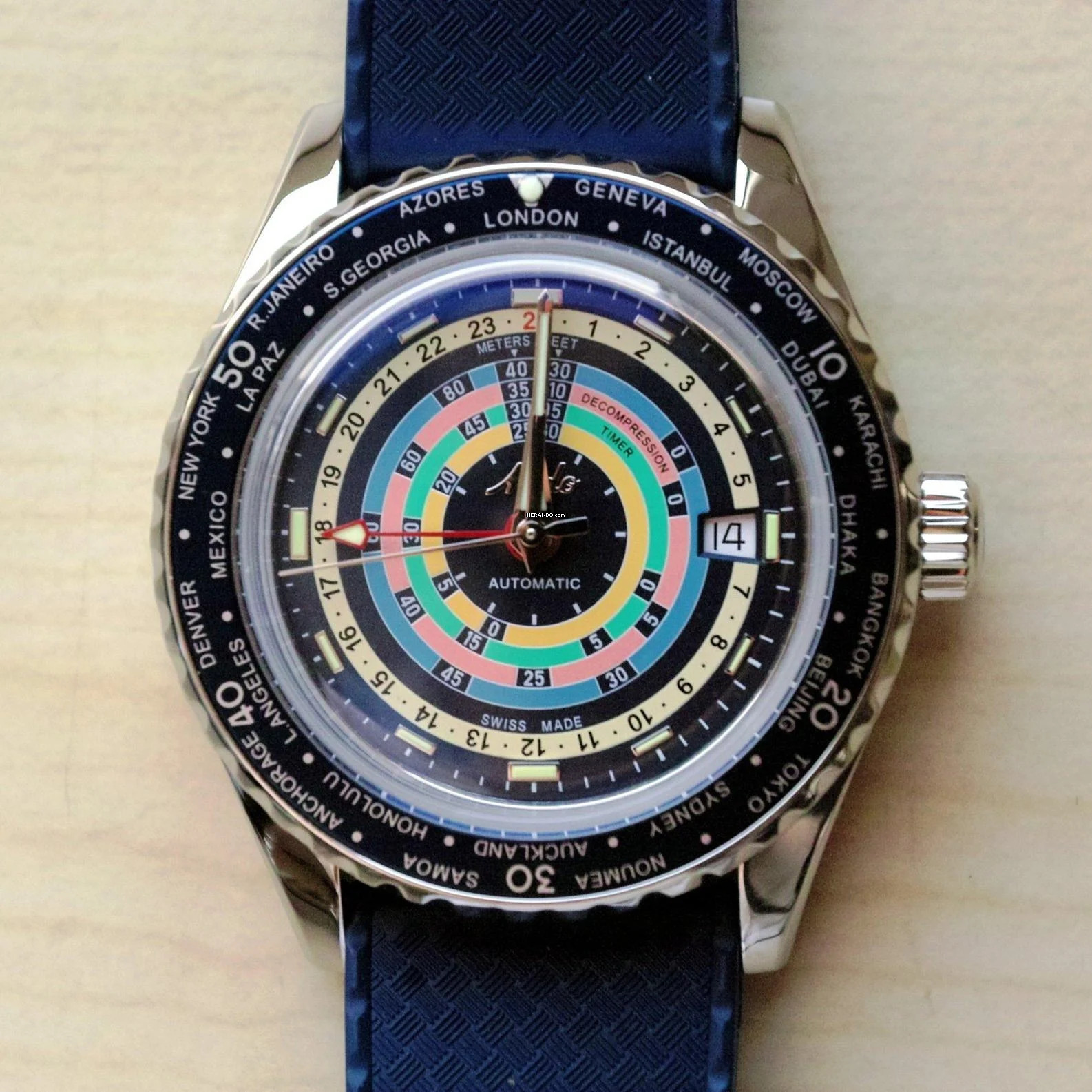 Thumbnail von Mido Ocean Star Decompression Worldtimer NEW FULL SET