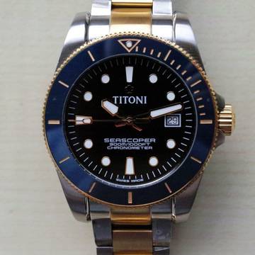  Titoni Seascoper 300 Bicolor blue/gold NEW FULL SET 