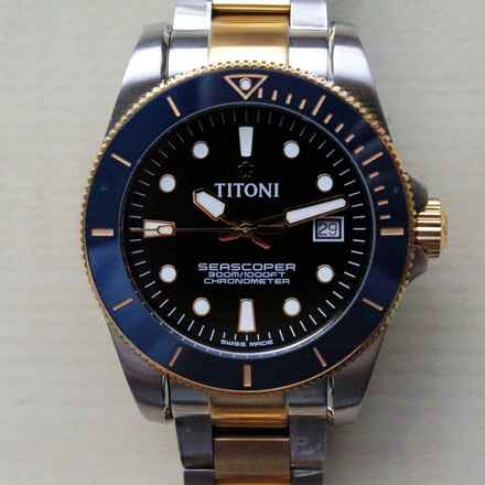  Titoni Seascoper 300 Bicolor blue/gold NEW FULL SET 