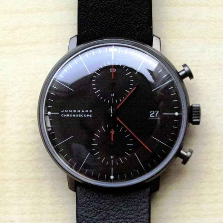  Junghans max bill Chronoscope Bauhaus black FULL SET 