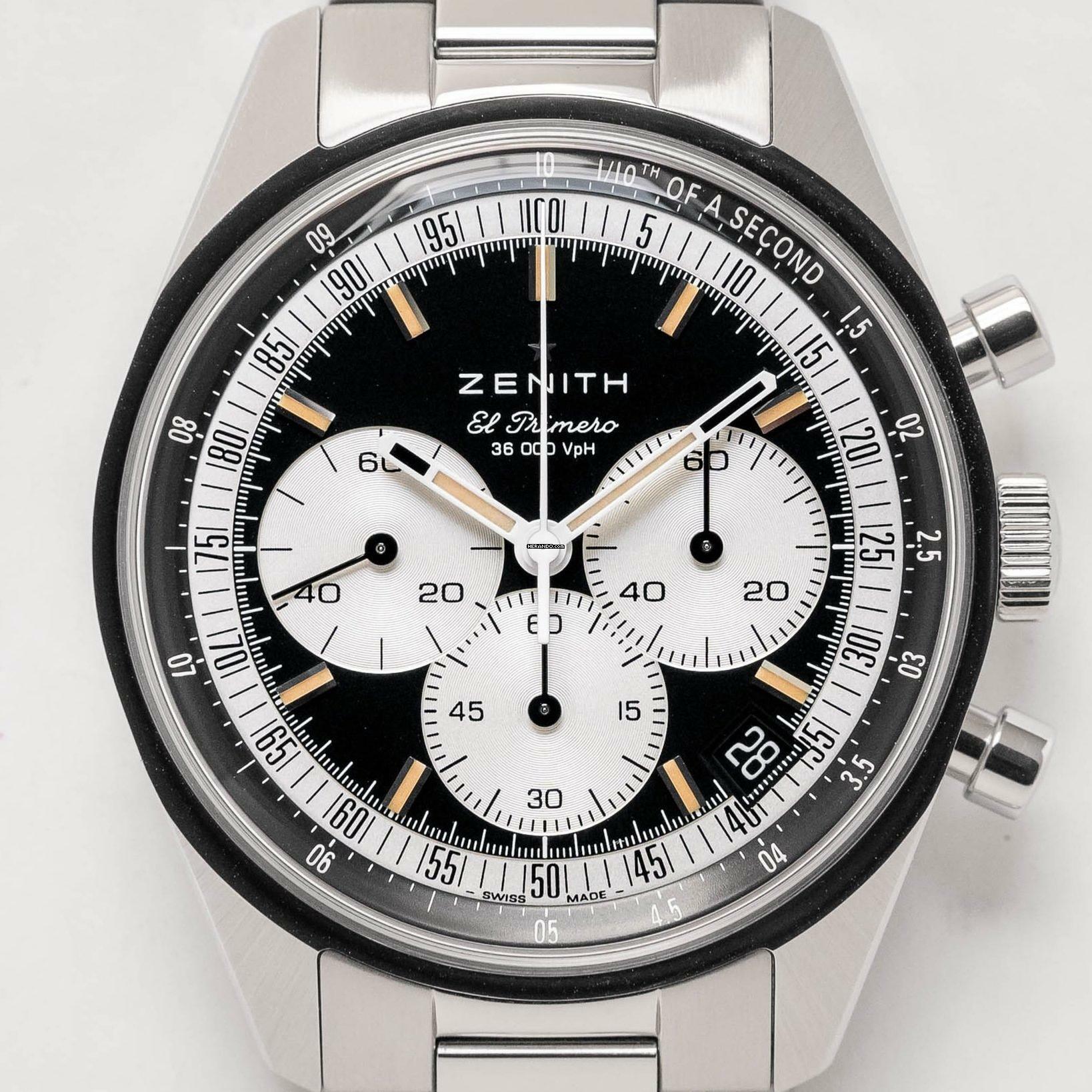  Zenith Chronomaster Original Chronograph Black NEW FULL SET 