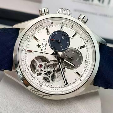  Zenith Chronomaster Open Automatic silver 39.5 Mm NEW FULL SET 