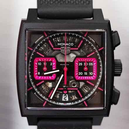  TAG Heuer Monaco Chronograph Titan Skeleton Pink NEW FULL SET 