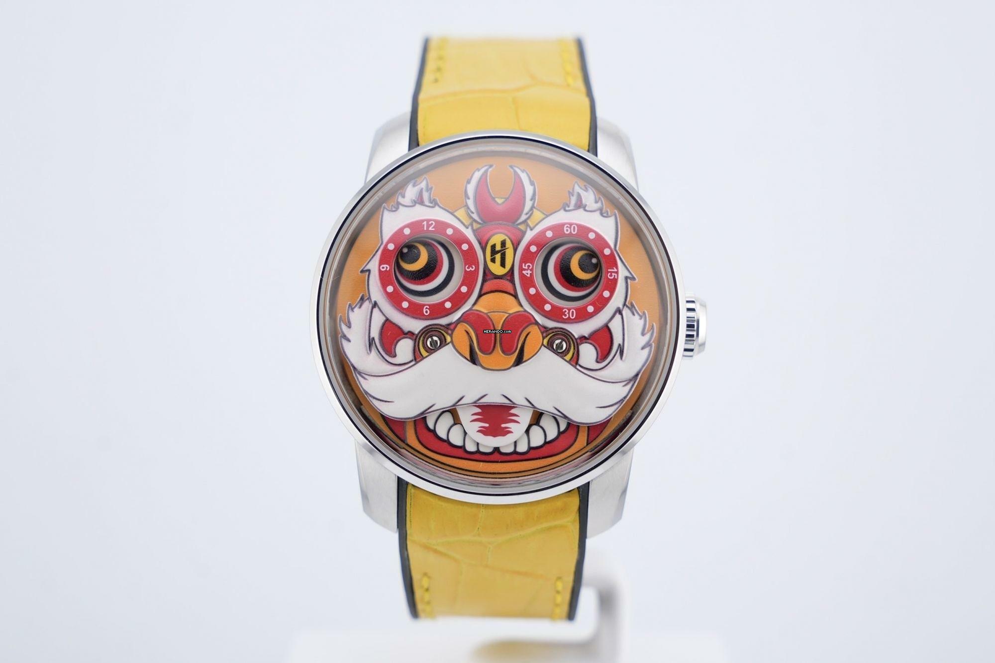  Lucky Harvey Yellow Lion Dance - Unworn - Box+Papers - Moving Eyes - 24 Months Warranty Yellow Lion 2025 