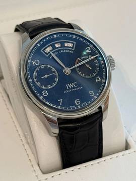  IWC Portugieser Annual Calendar 503502 Annual Calendar Portugieser Stahl-BLUE Full Set sofort verfügbar </h1> 