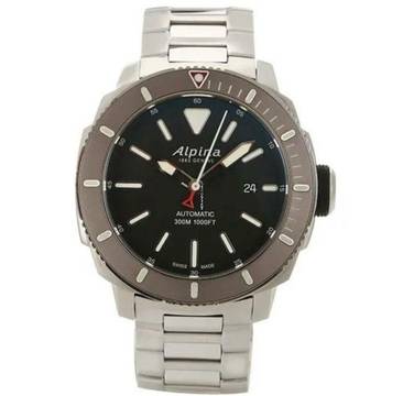  Alpina Seastrong DIVER 300 AL525X4TVS6 Stahl Stahl ZB schwarz Lünette braun 44 mm neuwertig 