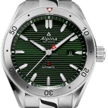  Alpina Alpiner Automatic Zifferblatt grün Stahl Stahl AL-525GR5AQ6B neuwertig 