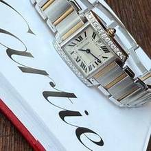 Thumbnail von Cartier Tank Française top condition diamond setting </h1>