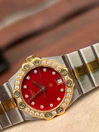  Chopard St. Moritz 26mm - rare red stella diamond dial box and papers </h1> 