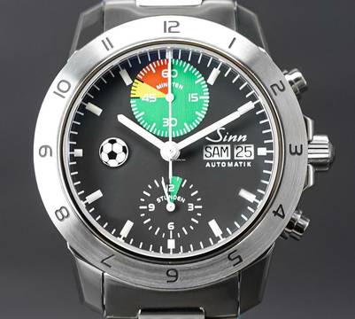  Sinn 303 Fußball Chronograph VERKLEBT NEUZUSTAND 